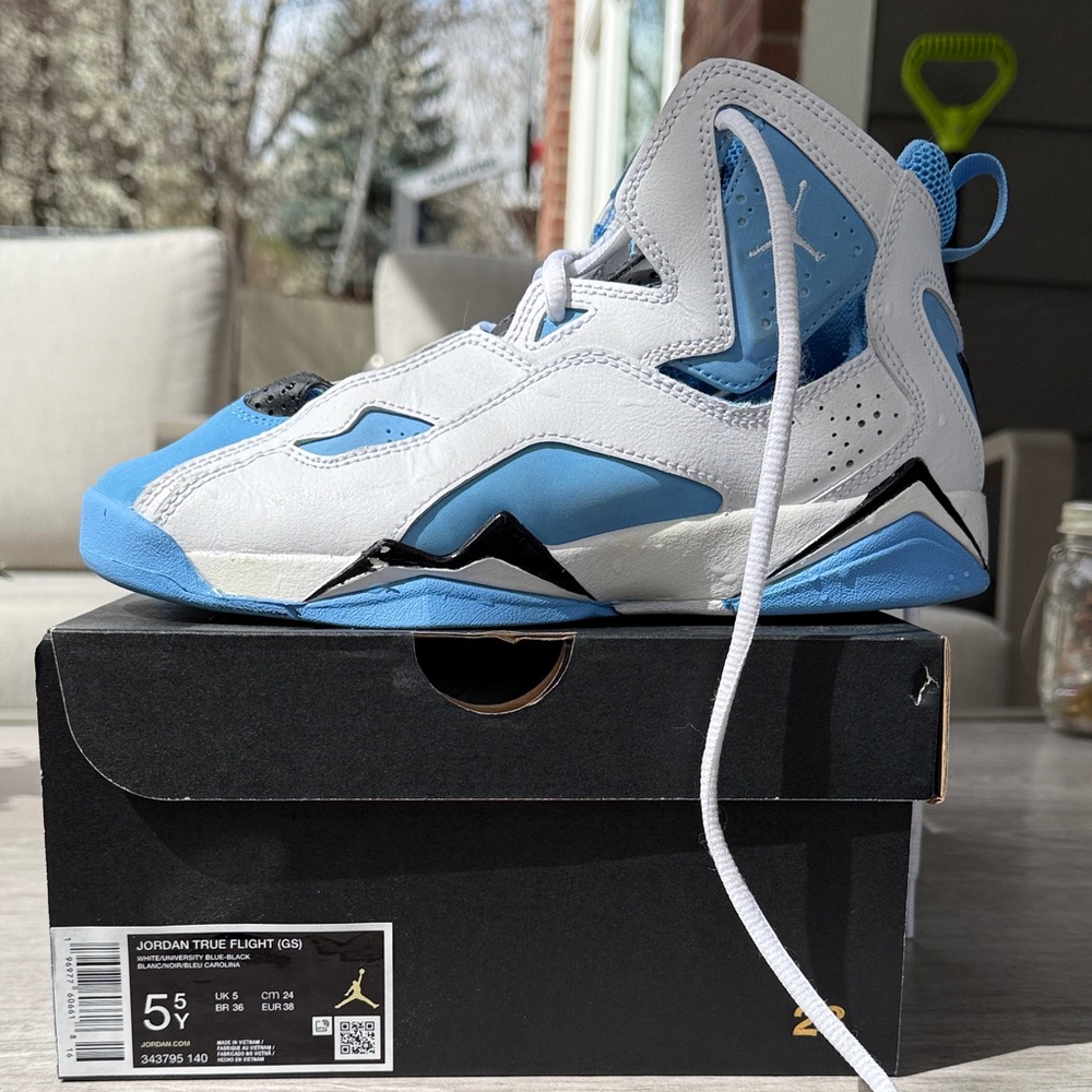 Jordan Kids True Flight White & Light Blue High-Tops